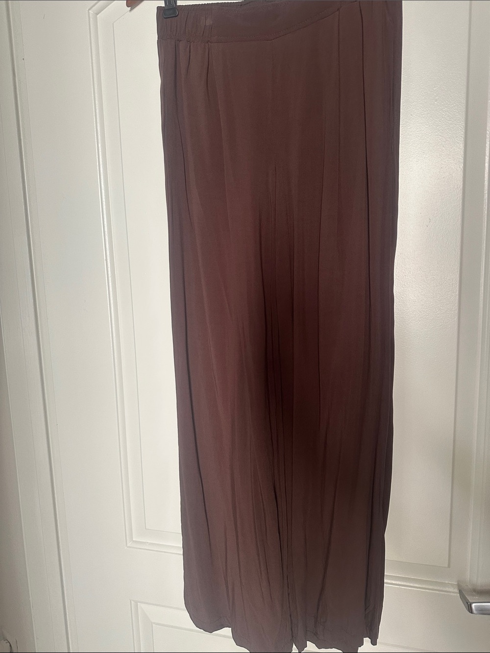 Wide Leg Flowing Pants in Dark Brown